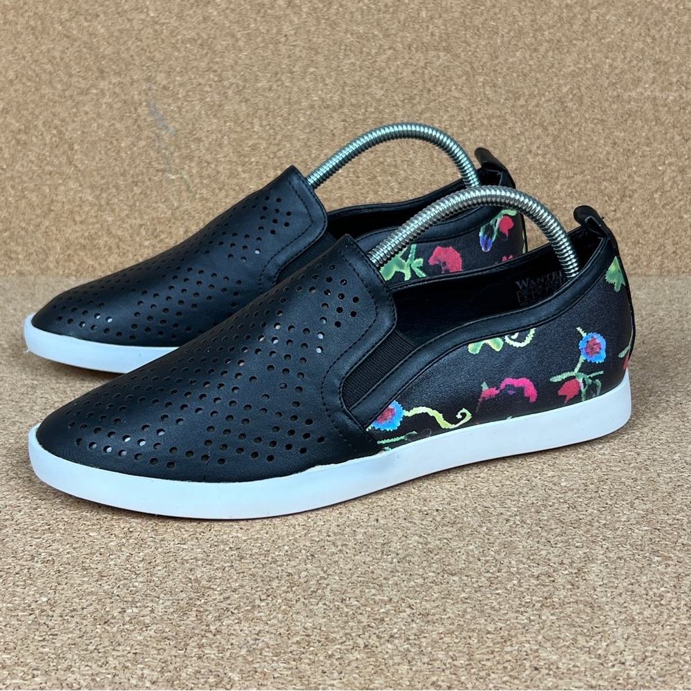 Wanted Slip on Shoes Women's Size 8 Black Floral Details